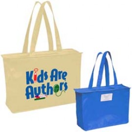 Logo Branded Zippered Gusset Economy Tote W/ Rear Id Holder ( Must See 9923,9103, 9102, 9211, 9431)  Logo Branded Zippered Gusset Economy Tote W/ Rear Id Holder ( Must See 9923,9103, 9102, 9211, 9431)
