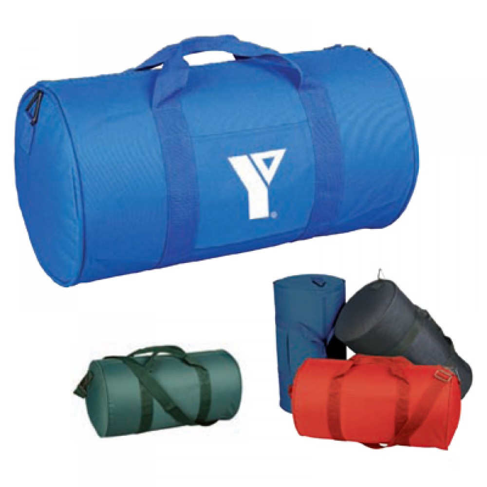 18" 600Denier Polyester Workout Barrel Bag with Logo