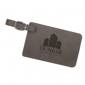 Leatherette Luggage Tag - Grey with Logo