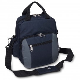 Everest Deluxe Utility Bag, Navy Blue/Charcoal Gray with Logo