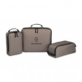 Renew rPET 3 Piece Packing Cube Set - Brindle with Logo