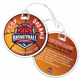3.5" Round Full Color Luggage Tags - 60 Mil with Logo