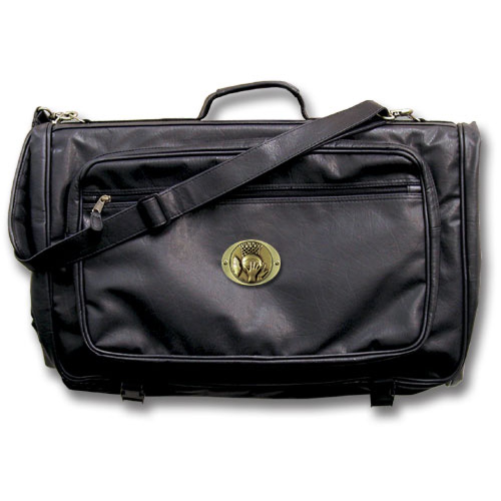 Leatherette Tri-Fold Garment Bag W/ Logoed Medallion (Die Struck) Logo Branded