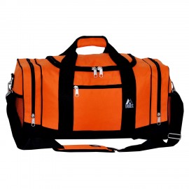 Everest Sporty Duffel Gear Bag, Orange with Logo  Everest Sporty Duffel Gear Bag, Orange with Logo
