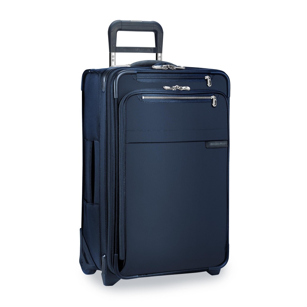 Briggs & Riley Baseline Domestic Carry-On Expandable Upright Bag (Navy) with Logo