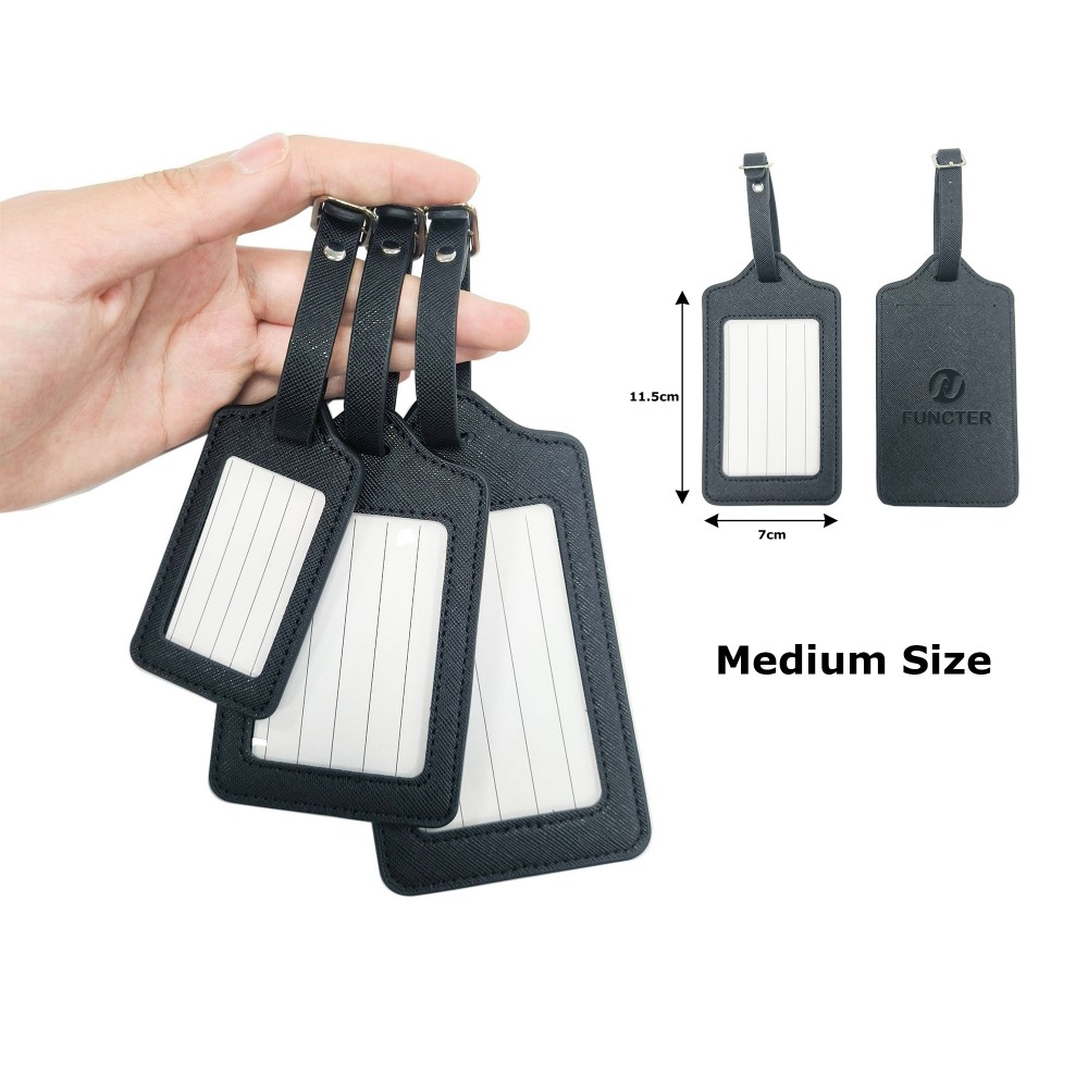 Personalized Rectangular Shape PU Leather Luggage Tag (Size M)