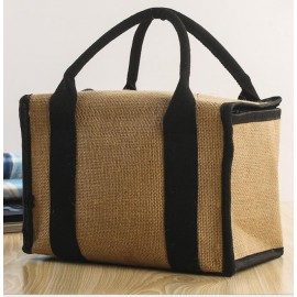 Large Volume Reusable Insulated Jute Bag with Logo  Large Volume Reusable Insulated Jute Bag with Logo