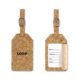 Natural-Look Cork Luggage Tag with Logo