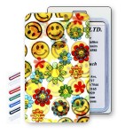 Custom Printed Lenticular Flip Smiley Faces & Flowers Luggage Tag (Imprinted)