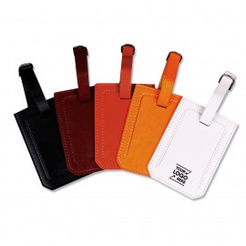 PU Leather Luggage Tag w/Hang-Up Ring with Logo