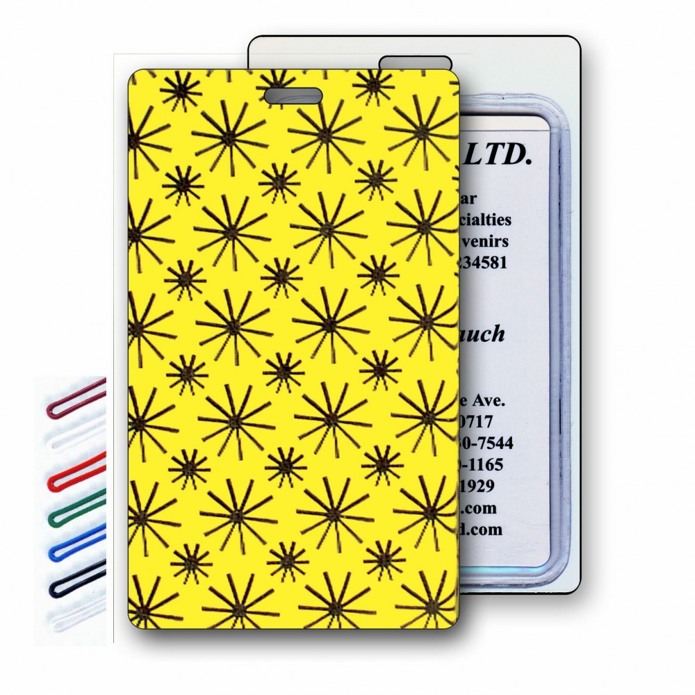 Custom Printed Lenticular Yellow Animated Image Spinning Wheels Luggage Tag (Custom) Custom Printed Lenticular Yellow Animated Image Spinning Wheels Luggage Tag (Custom)