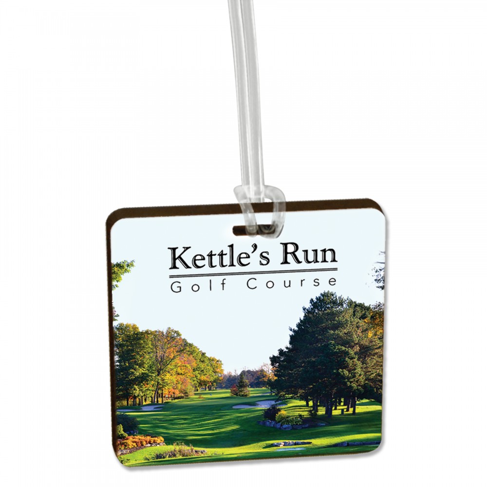 Custom Printed 7 Square Inch Ultra Vivid Eco Wood Bag Tag Custom Printed 7 Square Inch Ultra Vivid Eco Wood Bag Tag