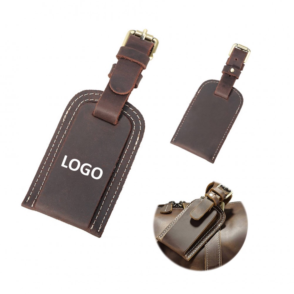 Custom Vintage Leather Luggage Tag