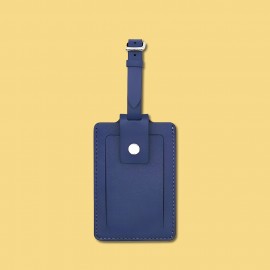 Premium Genuine Leather Luggage Tag with Logo