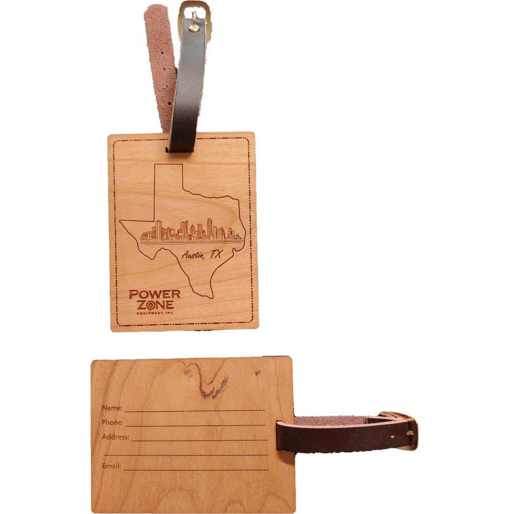 Custom Hardwood State Luggage Tags