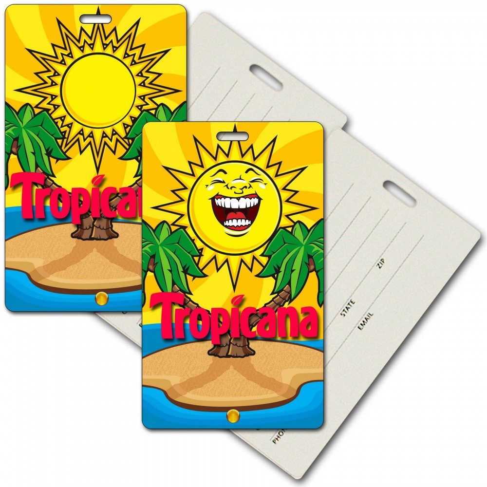 Logo Branded Privacy Luggage Tag w/3D Lenticular Image of Animated Sun (Imprinted) Logo Branded Privacy Luggage Tag w/3D Lenticular Image of Animated Sun (Imprinted)