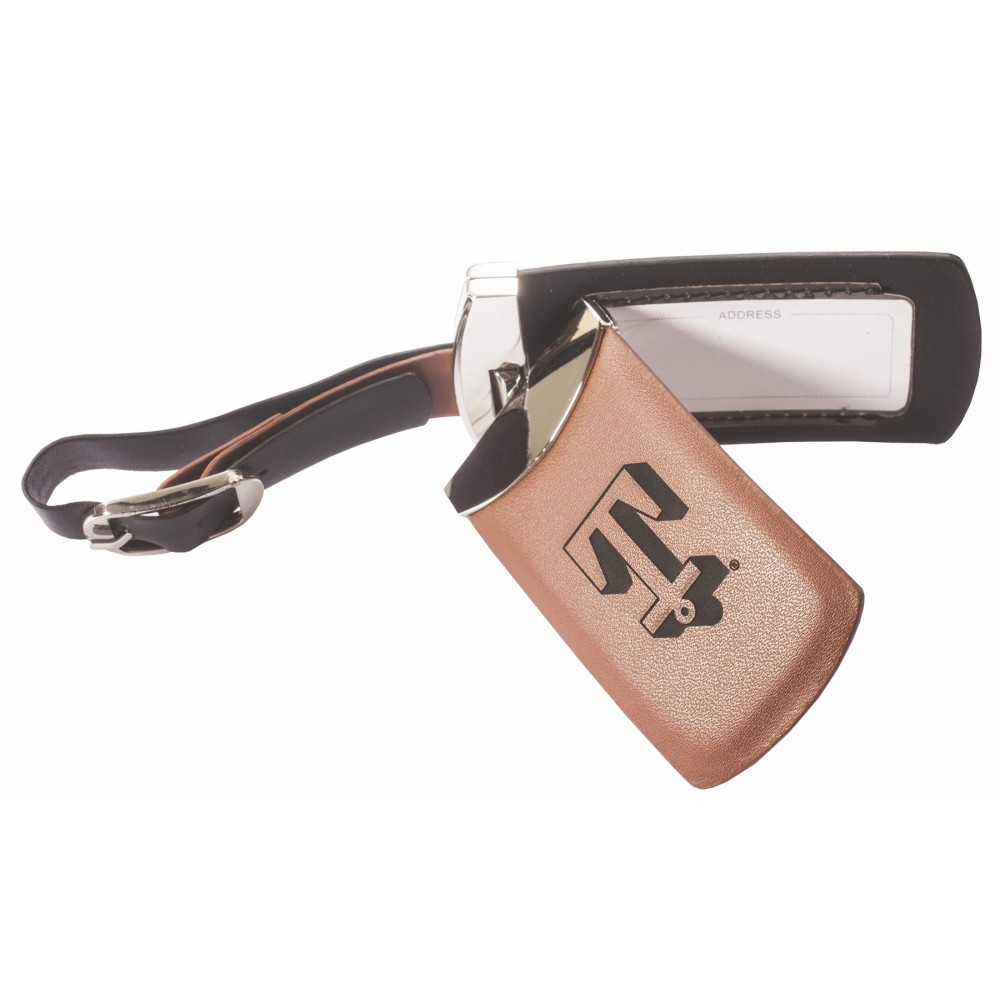 Brown Leatherette Luggage Tag Custom Printed Brown Leatherette Luggage Tag Custom Printed