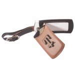 Brown Leatherette Luggage Tag Custom Printed