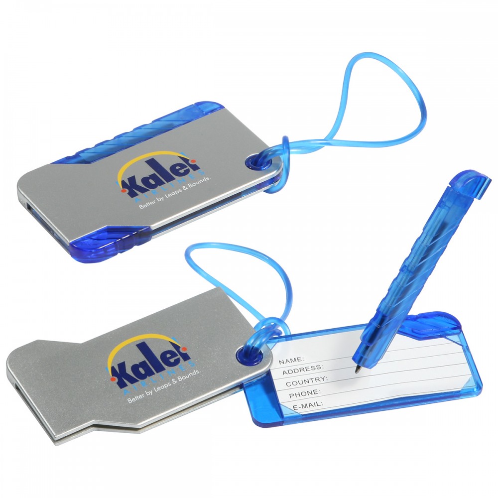 Hideaway Luggage Tag And Pen Logo Branded Hideaway Luggage Tag And Pen Logo Branded