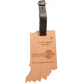 Custom 3" x 4" - Indiana Hardwood Luggage Tags