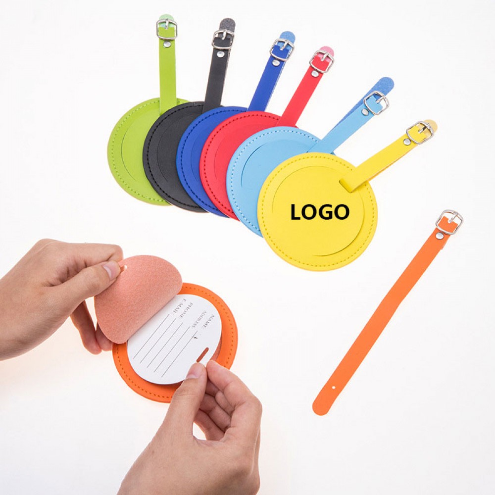 Logo Branded Round Double-Sided Luggage Tag Logo Branded Round Double-Sided Luggage Tag