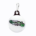 Zipper Pull Charm / Tag (3/4" Single Sided Dome with Metal Backer) with Logo