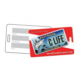 Logo Branded Luggage Tag Paneled Back for Writing, Small  Logo Branded Luggage Tag Paneled Back for Writing, Small