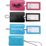 Rectangular PU Leather Luggage Tag with Logo