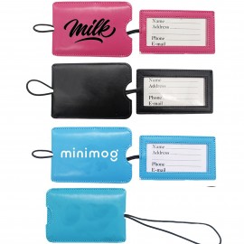 Rectangular PU Leather Luggage Tag with Logo