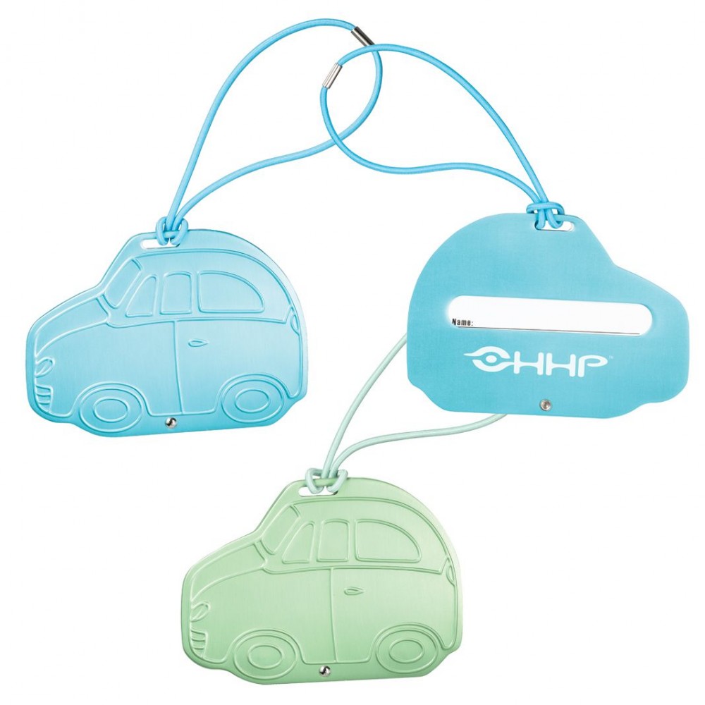 Car Shape Aluminum Luggage Tag with ID Insert Card with Logo