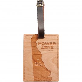 Logo Branded Hardwood State Luggage Tags
