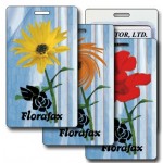 3D Lenticular Yellow/Red Flower Twist Stock Image Luggage Tag (Imprinted) Logo Branded