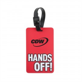 Hands Off! Luggage Tag- Red with Logo