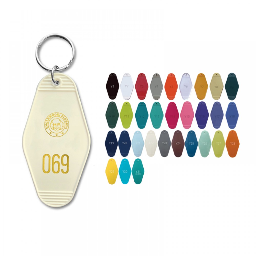 Customized Plastic Hotel Keychain / Motel Key Tag