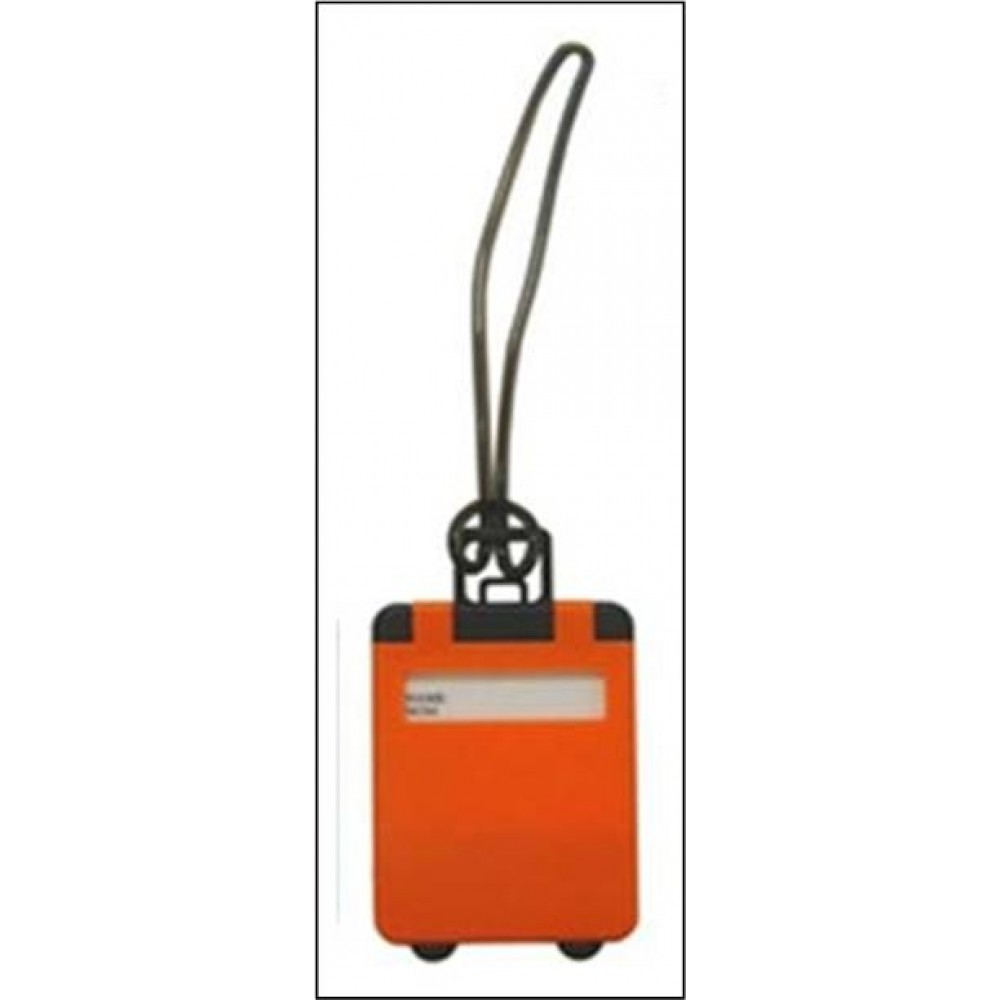 Customized Luggage Tag - Suitcase Shaped - Orange - 3-1/8" x 2-1/8"