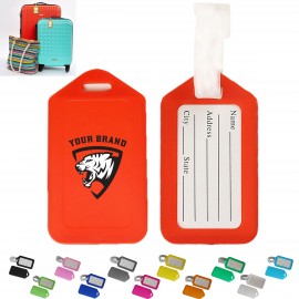 Plastic Luggage Tags With Attached Loop Strap with Logo