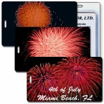 Logo Branded 3D Lenticular Fireworks Stock Image Luggage Tag (Imprinted)