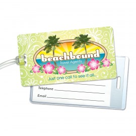 Large Luggage Tag w/Business Card Sleeve with Logo  Large Luggage Tag w/Business Card Sleeve with Logo