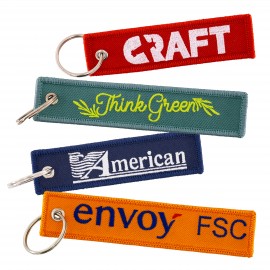 Promotional Embroidered Flight Keytag 4"