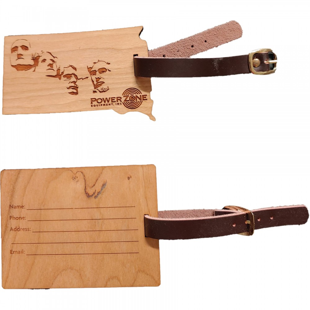 Promotional Hardwood State Luggage Tags