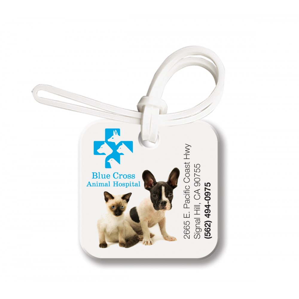 Small Square ID Tag Bag & Luggage Tag - Full Color with Logo