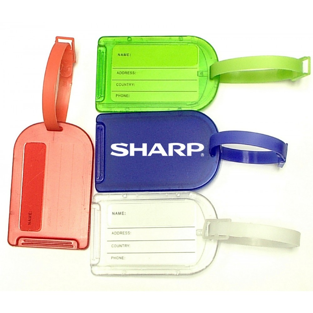 Custom Rectangular Luggage Tag with Durable Rubber Buckle Strap