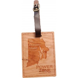 Promotional 3" x 4" - Rhode Island Hardwood Luggage Tags  Promotional 3" x 4" - Rhode Island Hardwood Luggage Tags