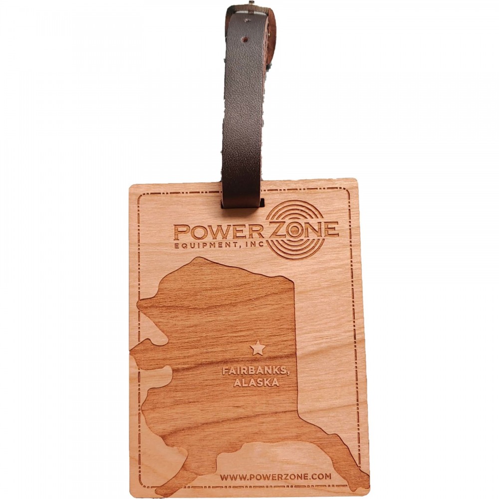 Custom Hardwood State Luggage Tags