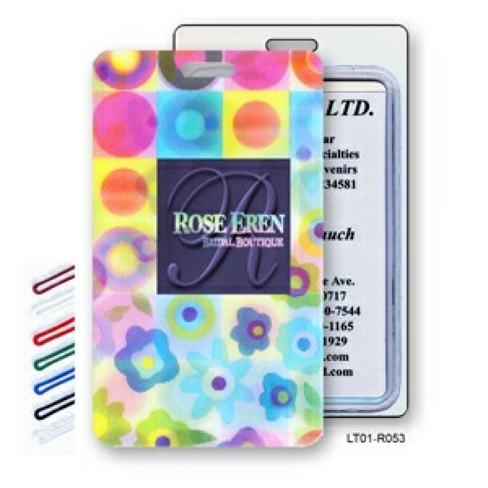 Custom Printed Lenticular Pastel Flowers & Circles Luggage Tag (Imprinted) Custom Printed Lenticular Pastel Flowers & Circles Luggage Tag (Imprinted)