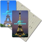 Custom Printed Privacy Luggage Tag w/3D Lenticular Images of the Eiffel Tower (Custom)