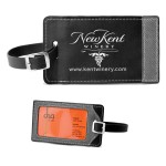 "Tomcat" Two-Tone Leatherette Black & Gray ID Slip-In Luggage Bag Tag (Overseas) Custom Imprinted