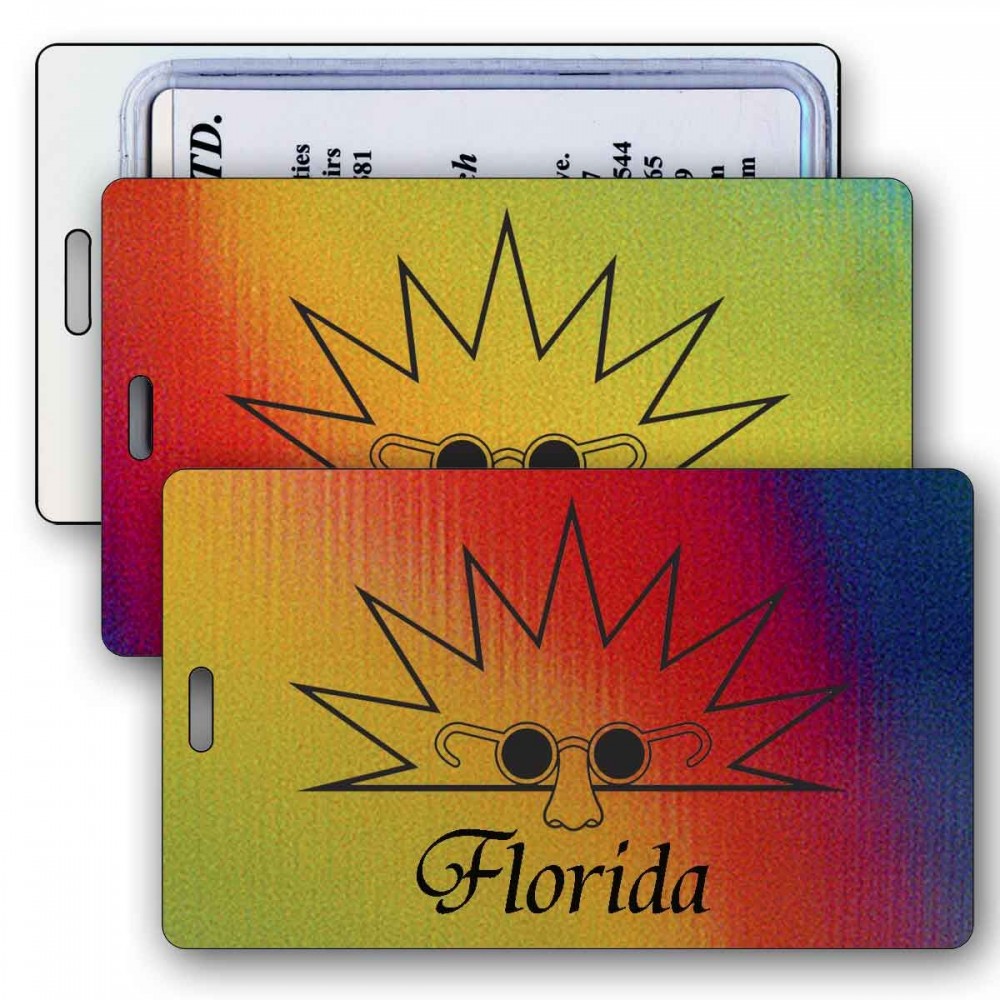Lenticular Luggage Tag / Changing Color - Yellow/Purple/Orange (Imprinted) Custom Imprinted Lenticular Luggage Tag / Changing Color - Yellow/Purple/Orange (Imprinted) Custom Imprinted