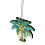 4 Square Inch Ultra Vivid Eco Wood Bag Tag Custom Printed