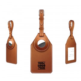 Customized PU Leather Luggage Tag With Airtag Holder